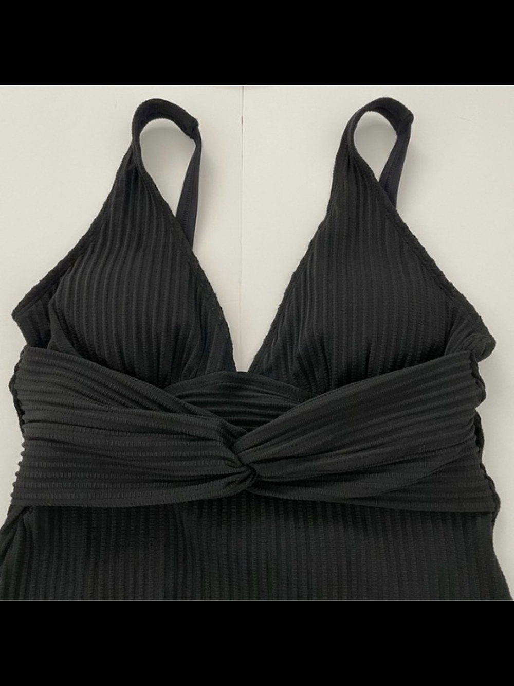  Black Ginger Ribbed & Ruched One- Piece By Cupshe - Picture 8 of 14
